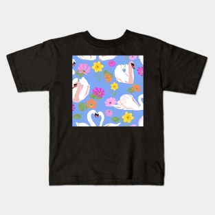 Swans in spring time Kids T-Shirt